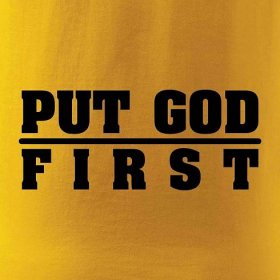 Put God first tlustý nápis - Triko s dlouhým rukávem FIT-T long sleeve