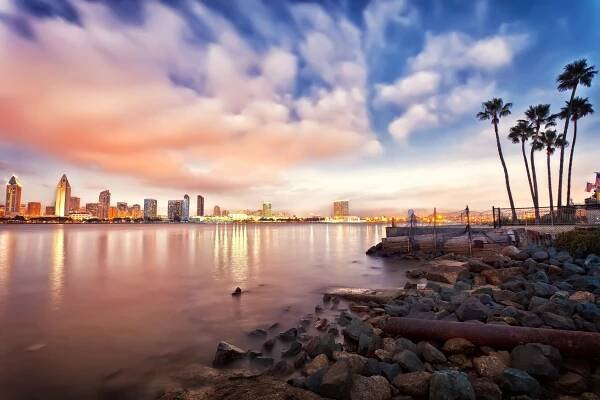 san diego v noci - coronado beach - stock snímky, obrázky a fotky