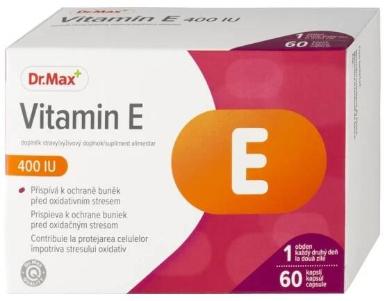 Dr. Max Vitamin E 400 I.U. 1×60 cps, výživový doplnok