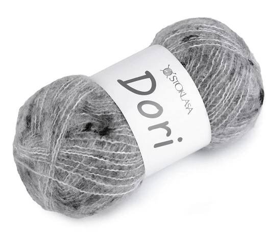 Pletací mohérová příze s nopky Dori 100 g, střední, 8 (F015) šedá