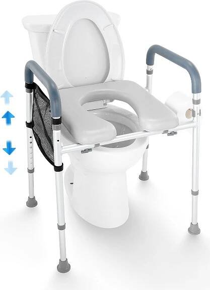 VEVOR zvedák WC sedátka Zvedák WC sedátka, 7 poloh nastavení výšky 655-805 mm, nosnost