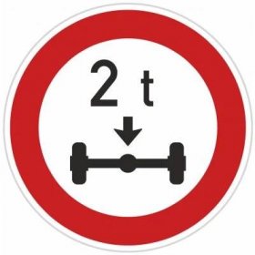 Dopravní značka B14, Zákaz vjezdu vozidel, jejichž okamžitá hmotnost připadající na nápravu přesahuje vyznačenou mez Dopravní značka 700 mm kruh