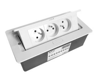 Elektrická zásuvka GTV SOFT výklopná 3x 3 x 230V, biela, čierna, šedá - KovTech.sk