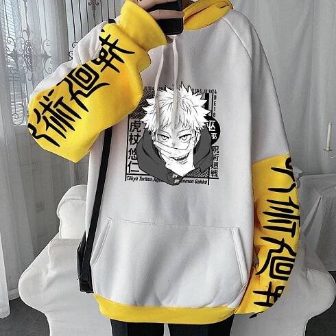 Japan Anime Jujutsu Kaisen Itadori Yuji Manga Mikiny Muži Ženy Móda Streetwear Zima Volné Běžné Mikiny s dlouhým rukávem