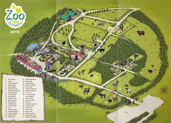 Map of Zoo Na Hrádečku - 2019