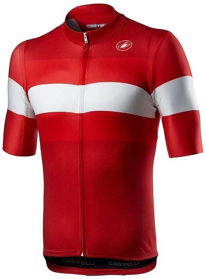 CASTELLI Cyklistický dres s krátkým rukávem - LA MITICA - bílá/červená