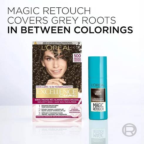 sprej na odrosty Magic Retouch, tmavě hnědá L'ORÉAL PARiS MAGIC RETOUCH