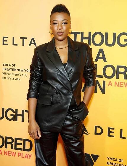 Samira Wiley attends "Thoughts Of A Colored Man" opening night at Golden Theatre on October 13, 2021 in New York City.