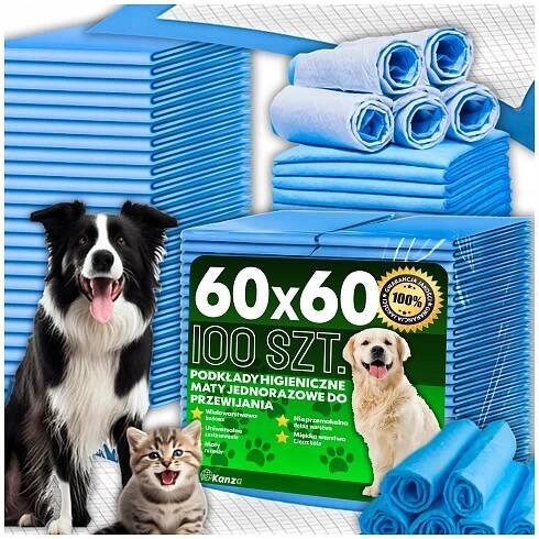 PODLOŽKY PRO PSY Hygienické podložky pro psa na zvířat 60x60 100ks