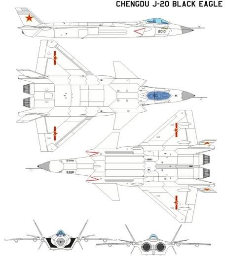chinese j 20 blueprint