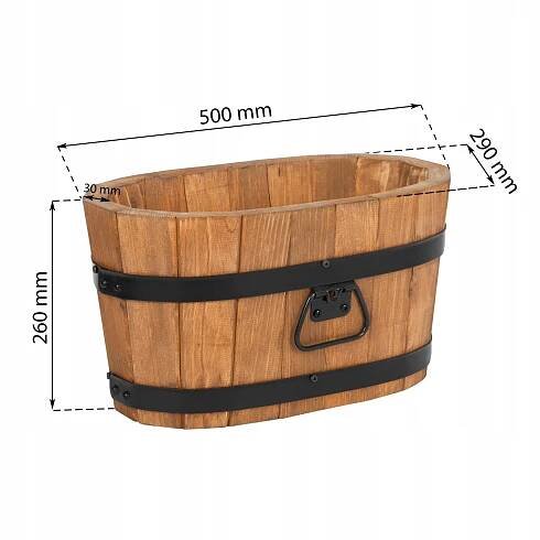 Dřevěný květináč 50x29x26 cm Dub venkovní velká terasa balkon zahrada Typ volně stojící