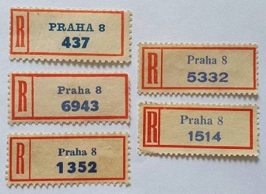 66. R-nálepky ČSRI – Praha 8 (5 ks) - Sběratelství
