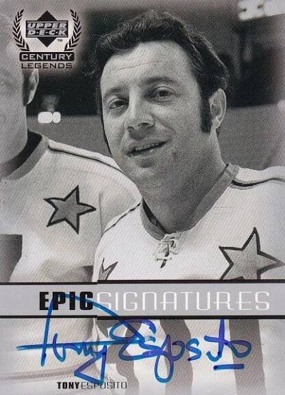 AUTO karta TONY ESPOSITO 99-00 UD Century Legends Epic Signatures číslo TE