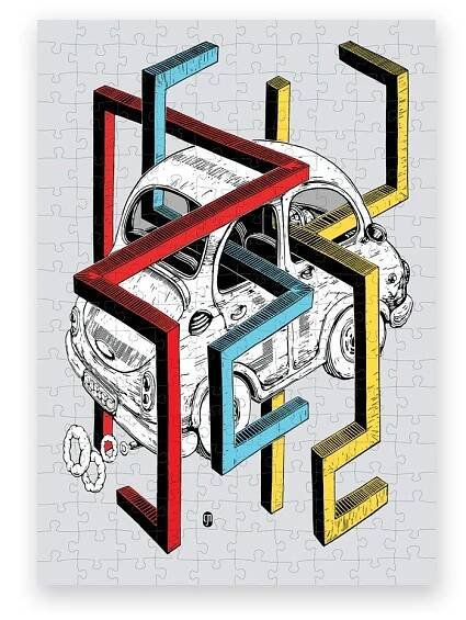 Puzzle z recyklovaných materiálů Pucle Autorek, 200 dílků