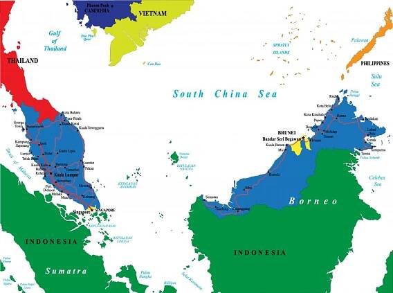 Malajsie mapa