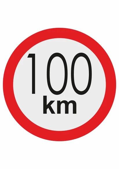 Označenie najvyššej povolenej rýchlosti – 100 km