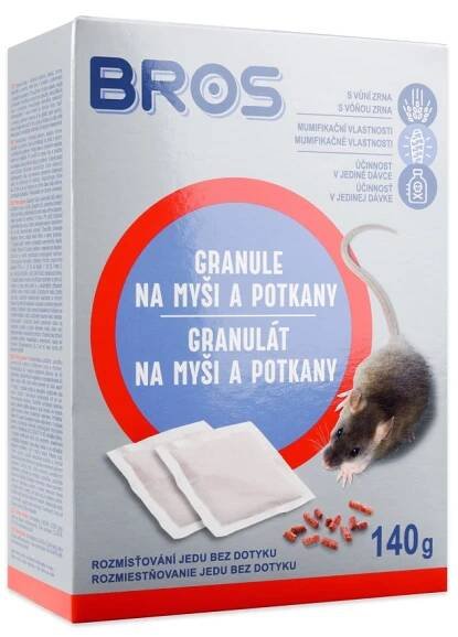 NOHELGARDEN 5597 Rodenticid BROS granule na myši a potkany 7 x 20 g od 57 Kč - Heureka.cz