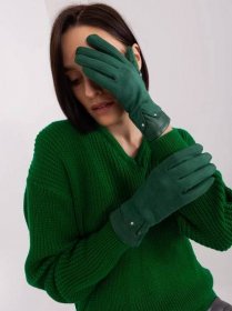 Dámské rukavice na dotek ASTRID tmavě zelené