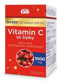 GS Vitamin C1000 se šípky, 100+30 tablet NAVÍC, dárkové balení 2023