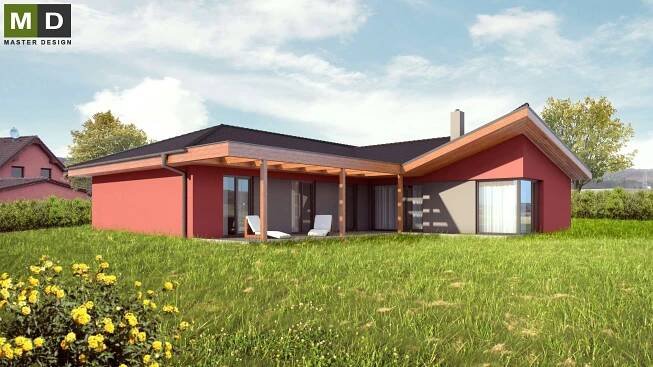 Bungalov do L s garáží a valbovou střechou - Kanice u Brna | MD architekti