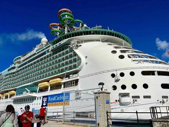 12 Essential Cruise Embarkation Tips for the First Time Cruiser featured by affordable travel blog The Common Traveler - image: Royal Caribbean ship