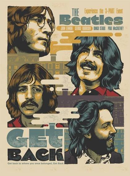 The Beatles - Get Back Movie Poster :: Behance | Cartazes gráficos, Pôsteres de banda, Pôsteres de rock