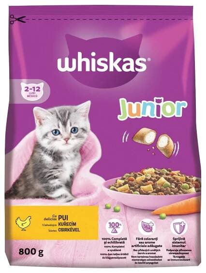 Whiskas granule junior +kuřecí 800g