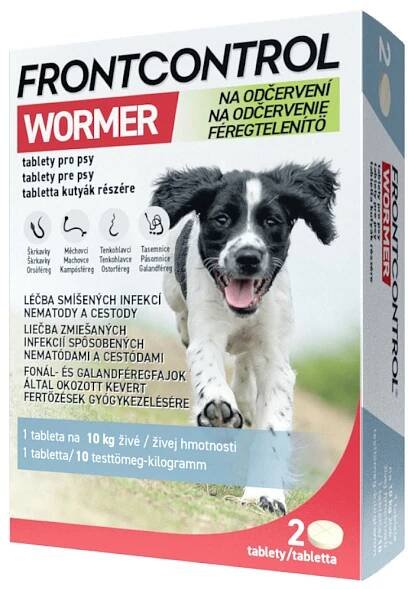 FRONTCONTROL Wormer na odčervení tablety pro psy 2 kusy