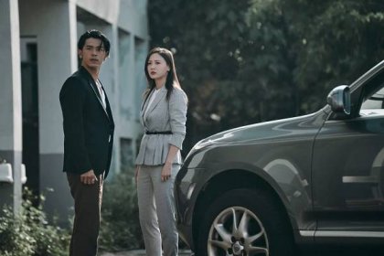 Edward Ma (left) as Sung Tse-hin and Rebecca Zhu in a still from “Crypto Storm”.