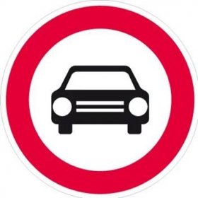 Dopravní značka - Zákaz vjezdu všech motorových vozidel s výjimkou motocyklů bez postranního vozíku