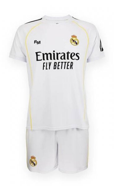 Real Madrid set detský - dres + kraťasy (2025-2026) domáci - oficiálna replika