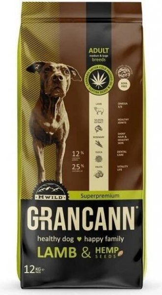 Grancann Lamb & Hemp seeds Adult Medium & Large breeds 12 kg
