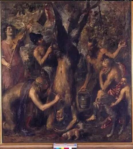 Obrazy - Tizian: Apollo a Marsyas - reprodukce obrazu