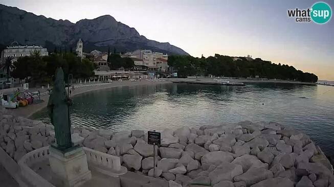 Webcam Baška Voda: Livestream Saint Nikola and Beach - Webcam Galore