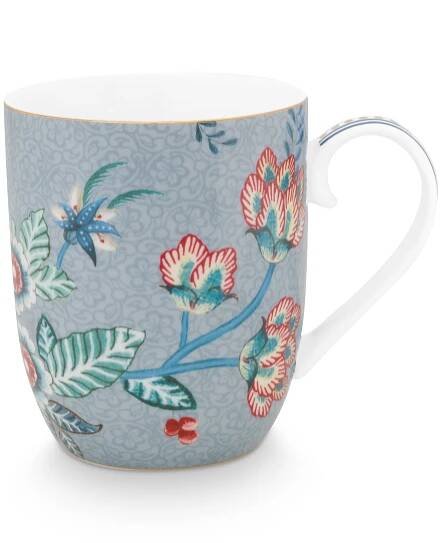 Pip Studio Flower Festival sada 2 hrnečků 180ml, modrá