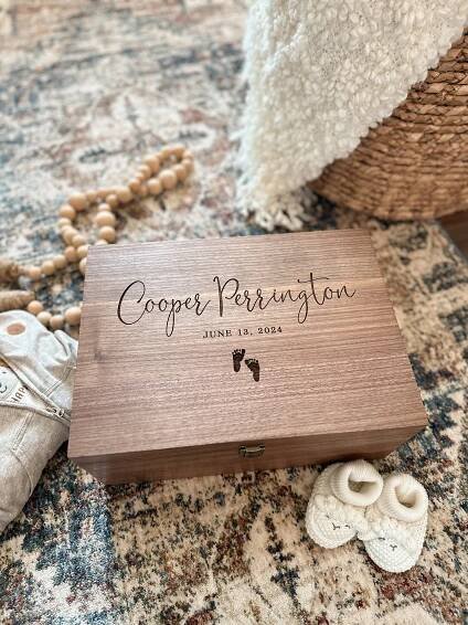 Personalized Baby Memory Box, Custom Baby Keepsake Box, Wooden Keepsake Box, Baby Shower Gift For New Mom, New Baby Gift, Nursery Decor