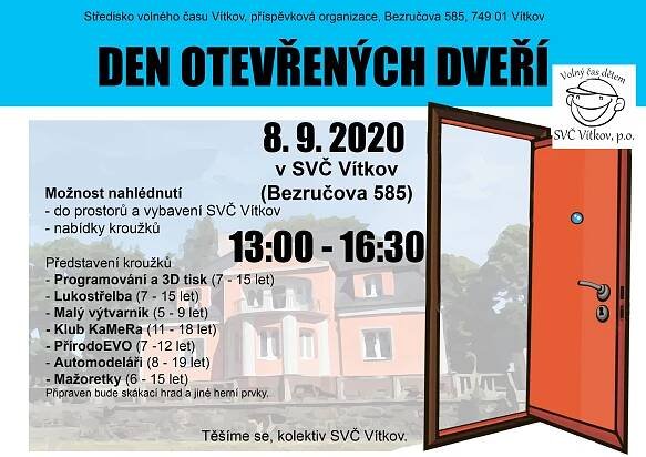 DEN OTEVŘENÝCH DVEŘÍ SVČ VÍTKOV - Středisko volného času Vítkov, příspěvková organizace.