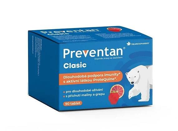 Preventan Clasic s příchutí maliny a grepu 90 tablet