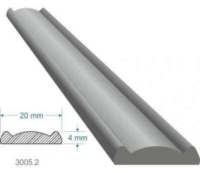 Pásovina plochá B, 20 x 4 x 3000 mm s obloučkem, měkká, cena za KUS (3m)