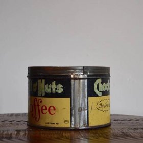 Vintage Chock Full O Nuts Coffee Tin Yellow Green Red Side