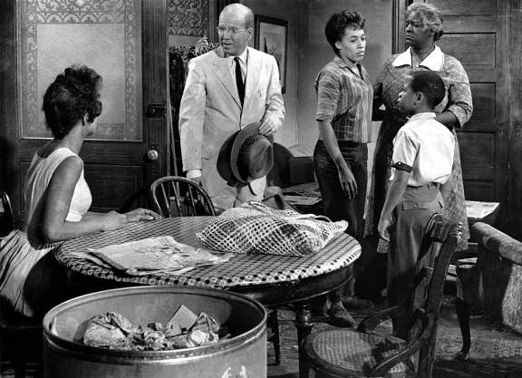 A RAISIN IN THE SUN, Ruby Dee, John Fiedler, Diana Sands, Claudia McNeil, Stephen Perry, 1961