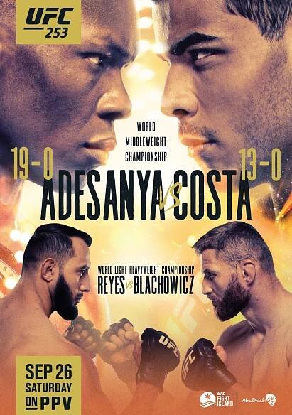 UFC 253 Israel Adesanya vs. Paulo Costa Poster
