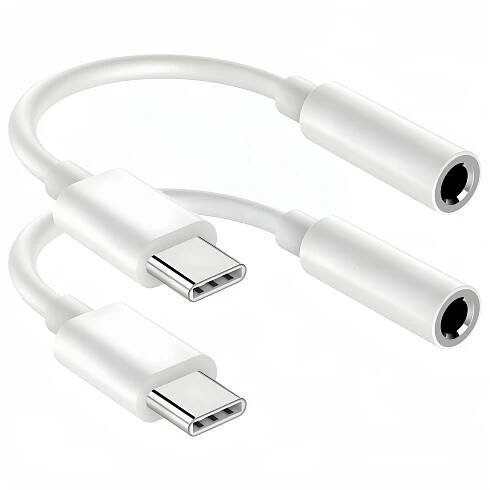 USB C to 3. 5mm Audio Headphone Jack Adapter, Aux to USB C Dongle Cord Cable Compatible with iPhone 16/15 Series/iPad Pro/Samsung Galaxy S25 S24 S23 U