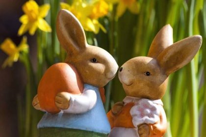 Bezplatný obrázek: láska, králíky, sochy, Velikonoce, svátek, hračky, králíček