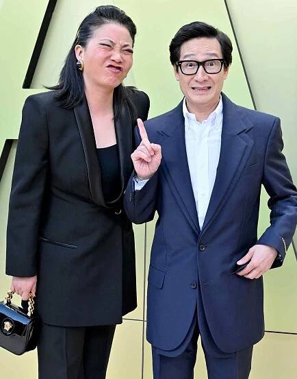 Echo Quan and Ke Huy Quan attend the Versace FW23 Show