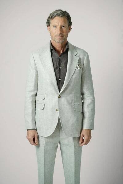 BRUNELLO CUCINELLI DIAGONAL DECONSTRUCTED BLAZER/ PANTS