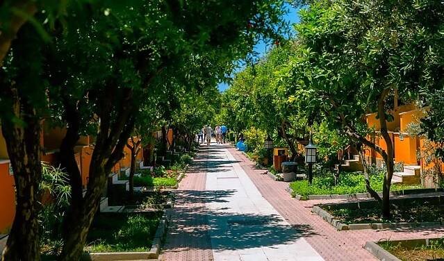 Hotel Özlem Garden: fotografie vybavení exteriérů a interiérů ubytování.