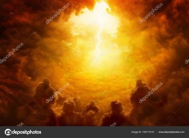 Sféry peklo, světlé blesky v apokalyptickou oblohu, soudný den, — Stock Fotografie © I_g0rZh #183717410