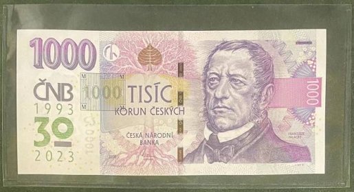 R! Výroční bankovka ČNB 1000Kč 2023 s přítiskem vzácná R19 000157 - Bankovky