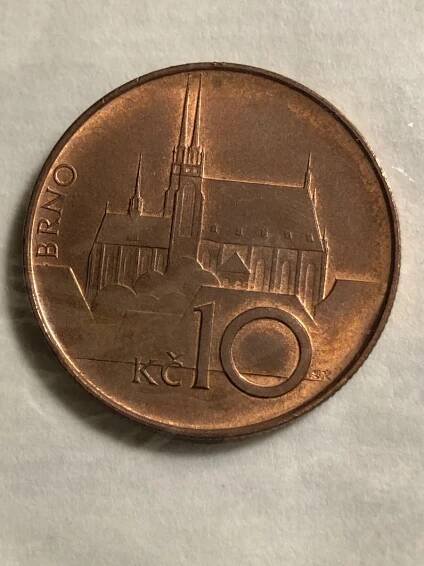 Kč 10,- rok 1993, malé Kč, špičkový stav, certifikát pravosti